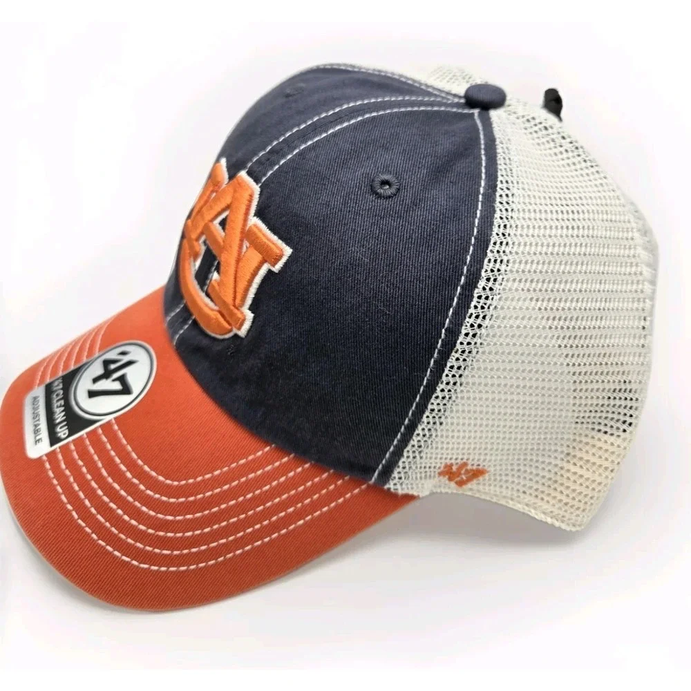 47 Auburn Tigers Vintage Navy‎ Two-Tone Clean Up Trawler Snapback Hat